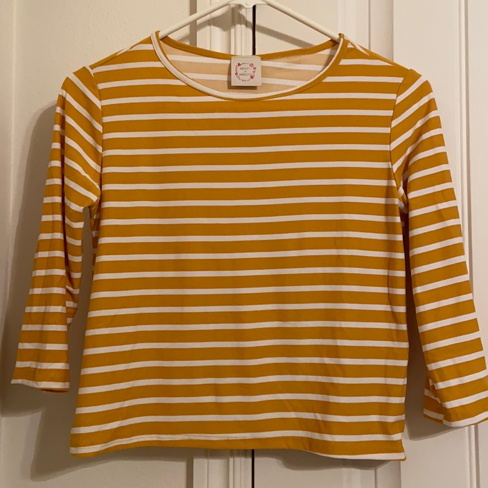 Size 12. Yellow crop top from Heart & Arrow